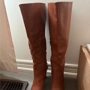 JustFab Tan Over the Knee Boots